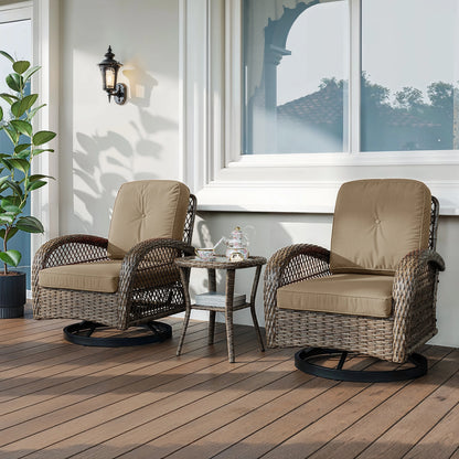 3 Pieces Rotating Rocker Patio Furniture Set