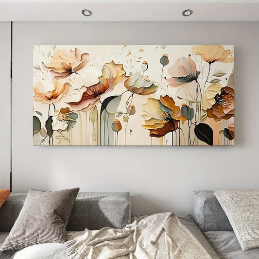 Abstract floral canvas art, high quality pine frame 1.5 "thick frame