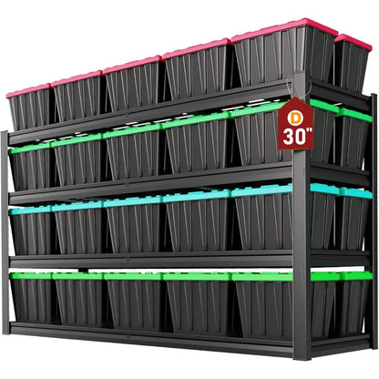 55" W Heavy Duty Metal Garage 4 Tier Shelving Unit  30" D