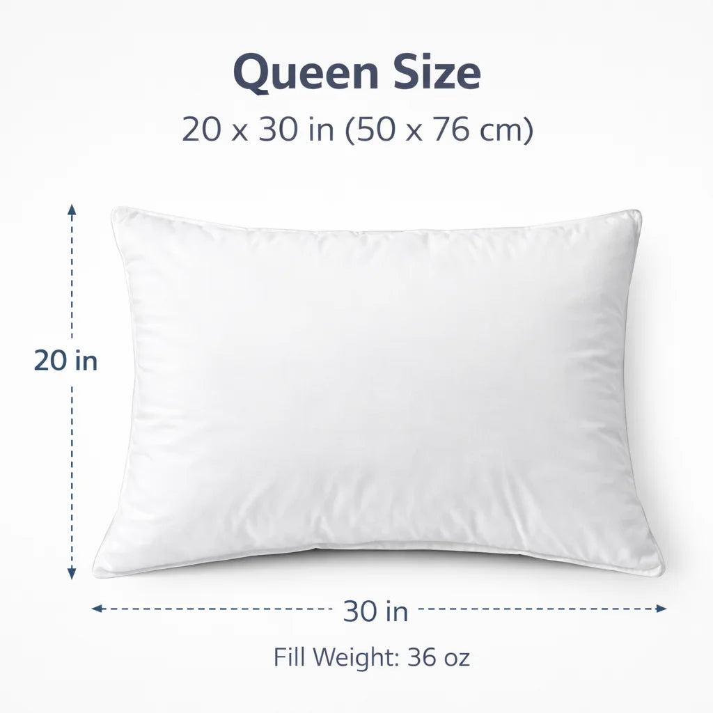 2 pcs / 1 pair 100% cotton goose down feather bed sleeping pillow