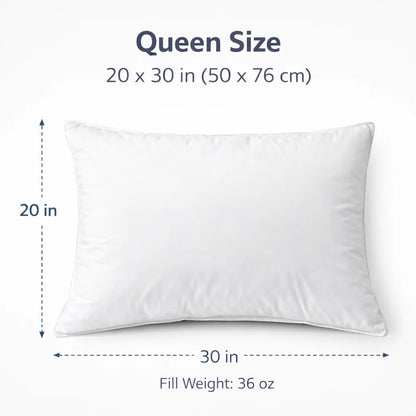 2 pcs / 1 pair 100% cotton goose down feather bed sleeping pillow