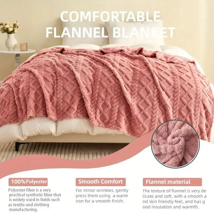ltra-Soft 3D Plush Luxurious Fleece Blanket - Dense Weave for Exceptional Warmth, Cozy Flannel Throw