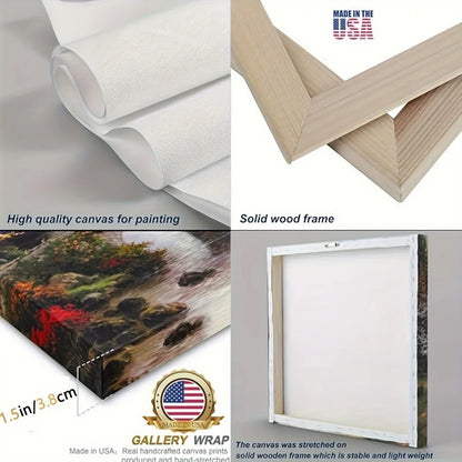 1 Nordic white flower oil painting on canvas. 1.5 inch thick pine solid wood frame