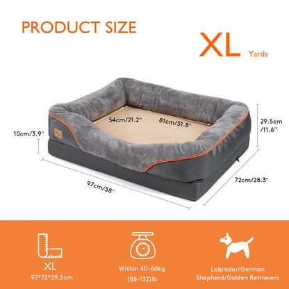 Waterproof Large Dog Bed with Removable and Washable Cover