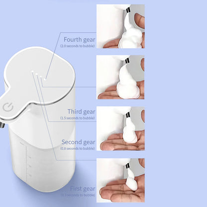 400ml Automatic Soap Dispensers Wall Mounted Touchless Hand Soap Dispenser USB Charging 4 Levels Adjustable for Bathroom Kitchen