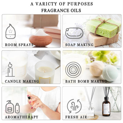 20 Bottles Essential Oils Gift Box Including Lavender Jasmine Eucalyptus Vanilla Patchouli Citronella Sandalwood Rose Orange and Scents