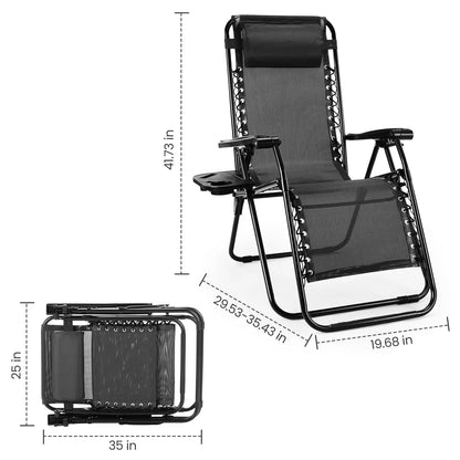 Set of 2 Portable Zero Gravity Lounge Chairs