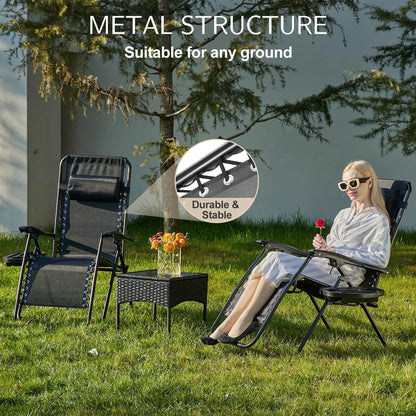 Set of 2 Portable Zero Gravity Lounge Chairs