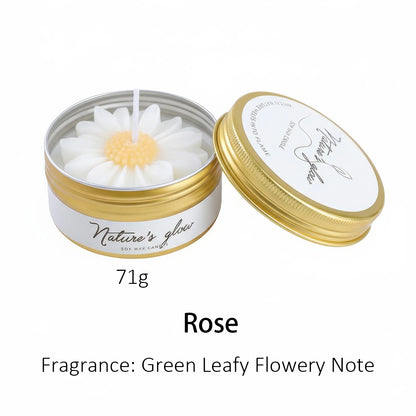 Scented Soy Wax Flower Candle Tin, Smokeless.  1 PC