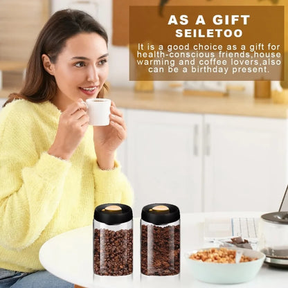 Glass Kitchen Airtight Storage Jar Coffee Jar