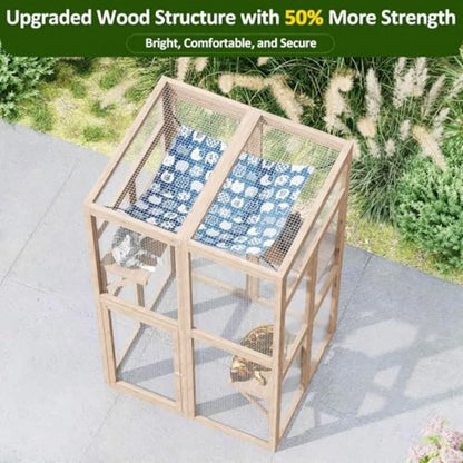 64 Inch Outdoor Cat Enclosure for Patio