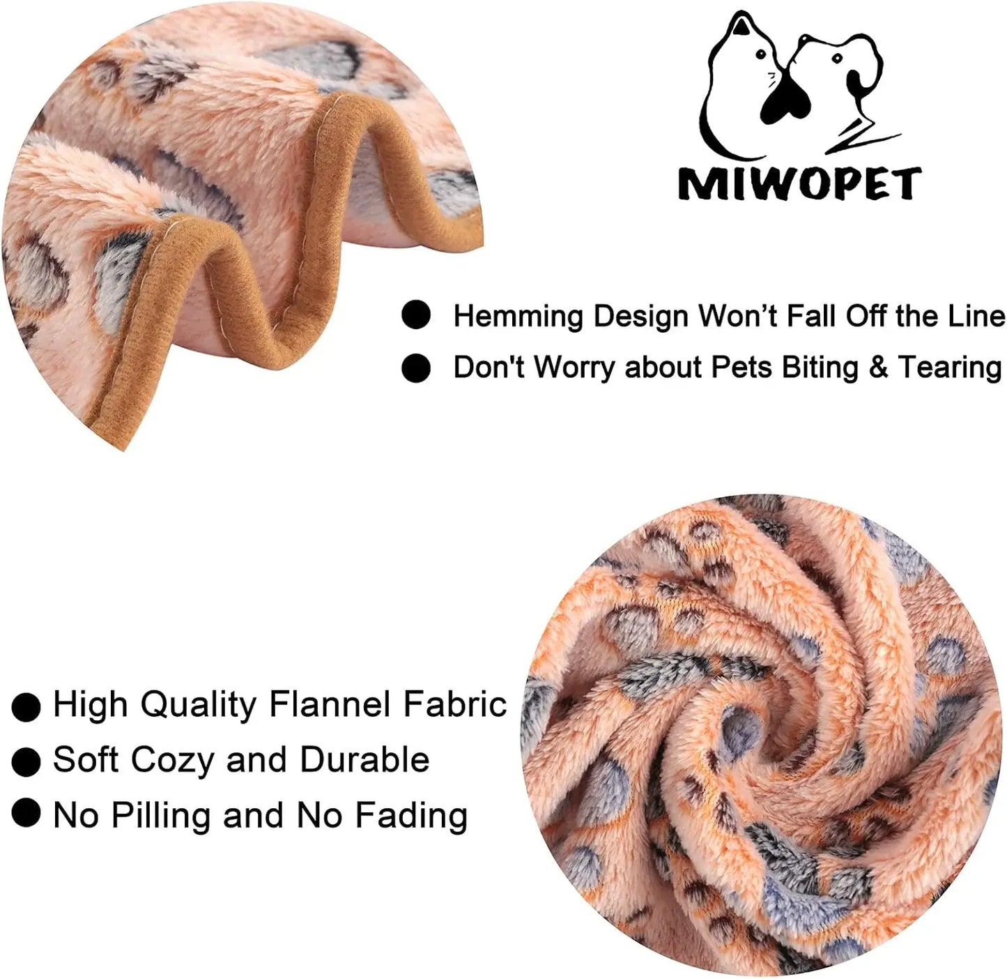 3-Pack Soft Fleece Pet Blankets for Cats and Dogs, Warm Flannel Sleep Mat