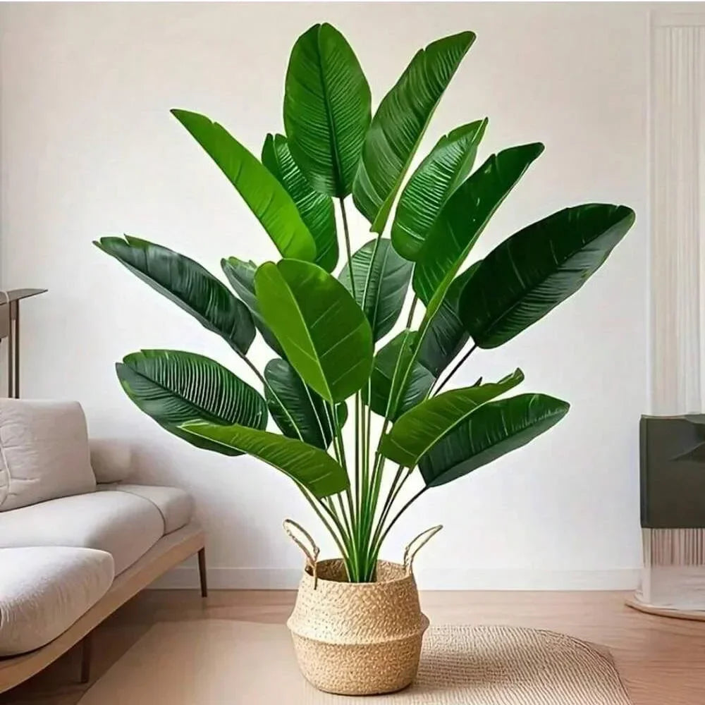 Artificial Large Tropical Plant with 18 Leaves, Faux Banana Plant