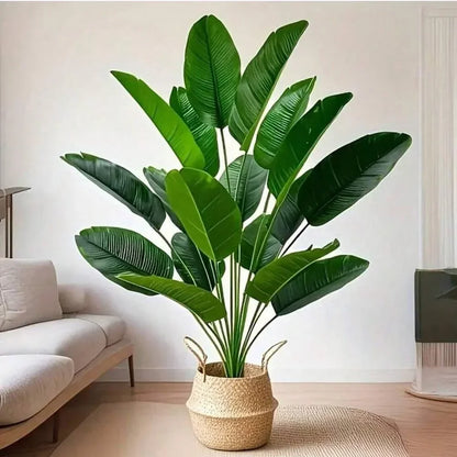 Artificial Large Tropical Plant with 18 Leaves, Faux Banana Plant