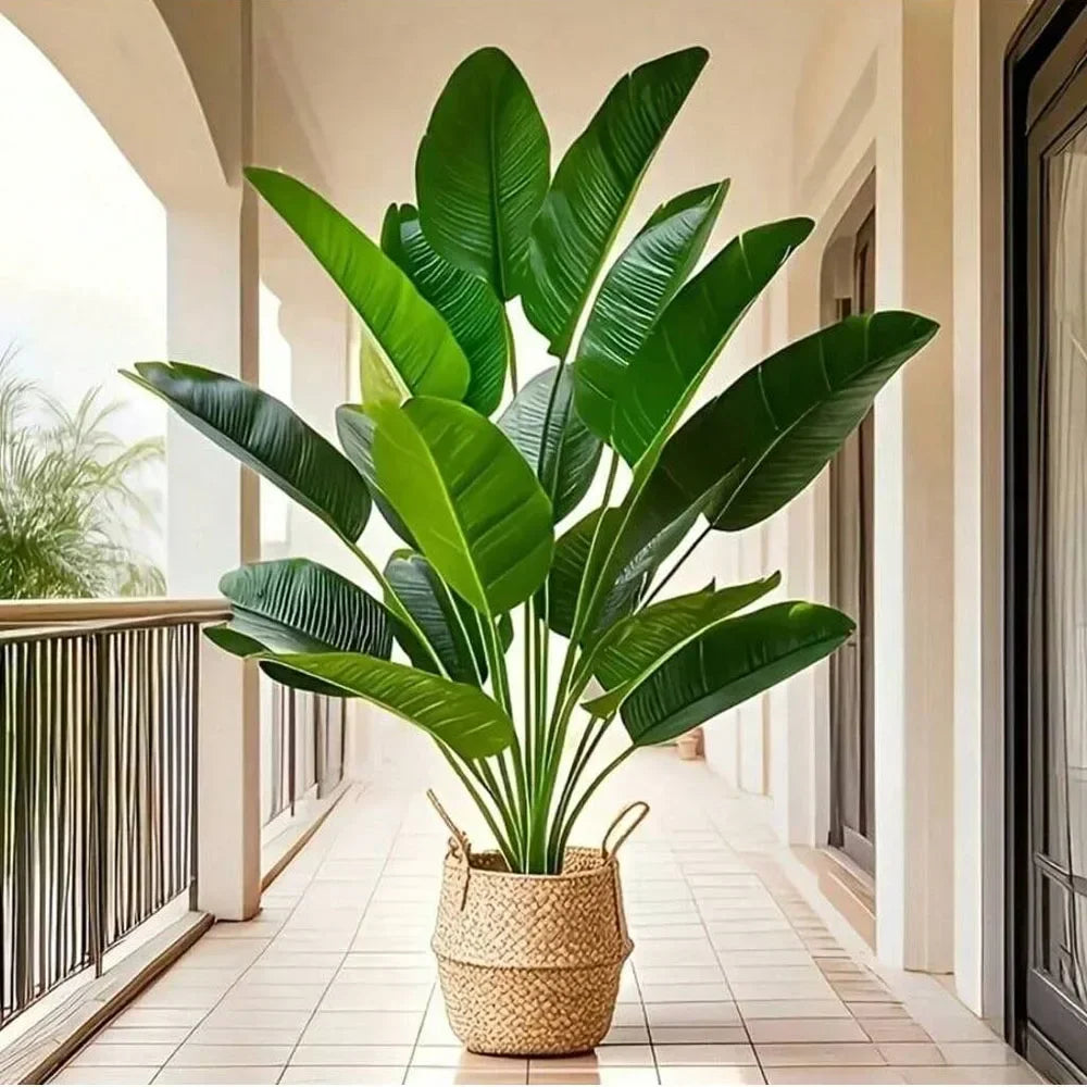 Artificial Large Tropical Plant with 18 Leaves, Faux Banana Plant