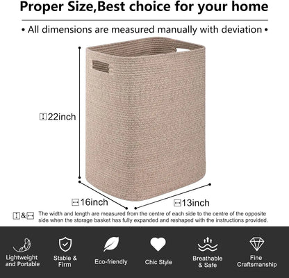 Rectangle Cotton Laundry Hamper/Blanket Basket