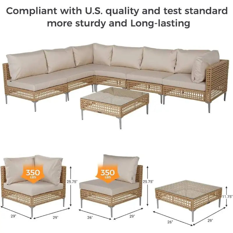 7pcs Wicker Patio Furniture Set,
