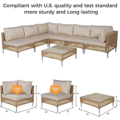 7pcs Wicker Patio Furniture Set,