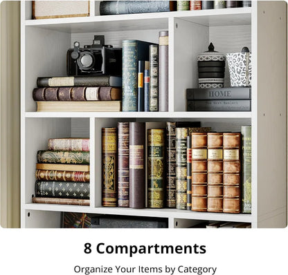 Bookcase with Cabinet and Doors plus 8 Open Cubes