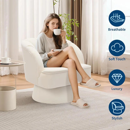 Modern 360° Swivel Barrel Accent Chair  for Bedroom, Office