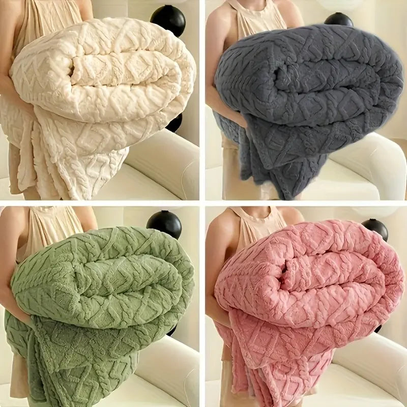 ltra-Soft 3D Plush Luxurious Fleece Blanket - Dense Weave for Exceptional Warmth, Cozy Flannel Throw
