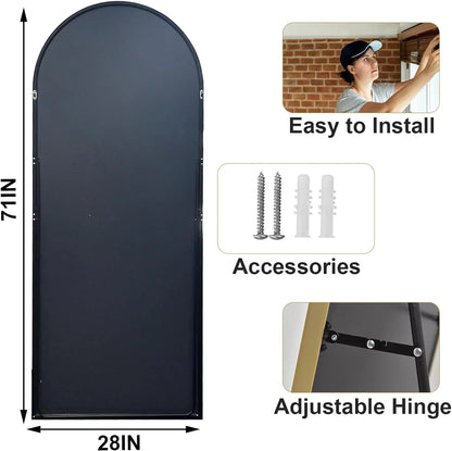 26" x 71" Full Length Mirror - Aluminum Alloy Frame - Extra Large for Bedroom, Living Room