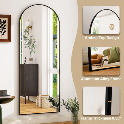 26" x 71" Full Length Mirror - Aluminum Alloy Frame - Extra Large for Bedroom, Living Room