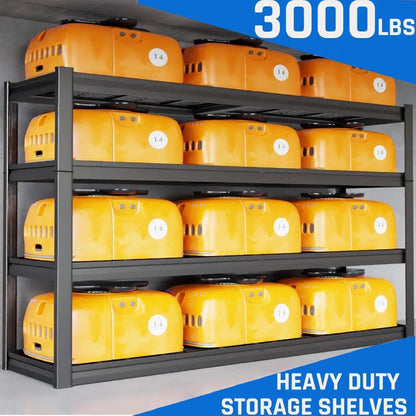 55" W Heavy Duty Metal Garage 4 Tier Shelving Unit  30" D