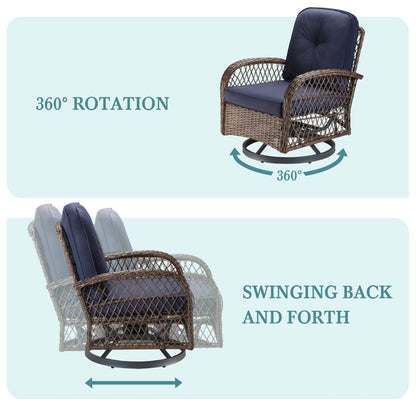 3 Pieces Rotating Rocker Patio Furniture Set