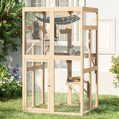 64 Inch Outdoor Cat Enclosure for Patio