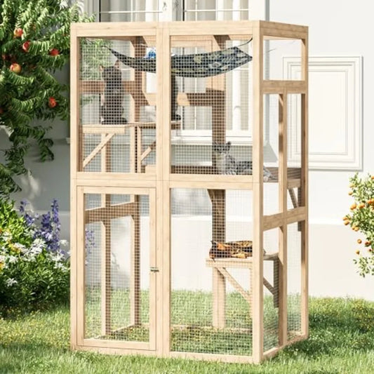 64 Inch Outdoor Cat Enclosure for Patio