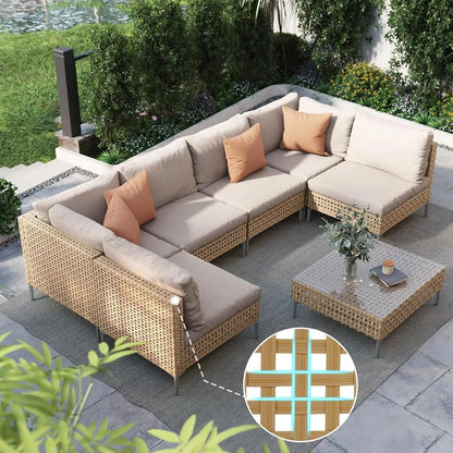 7pcs Wicker Patio Furniture Set,
