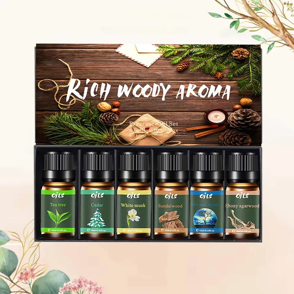 6 Pieces Essential Oils with 6 Fragrance Options -Oils for Sleep Aid