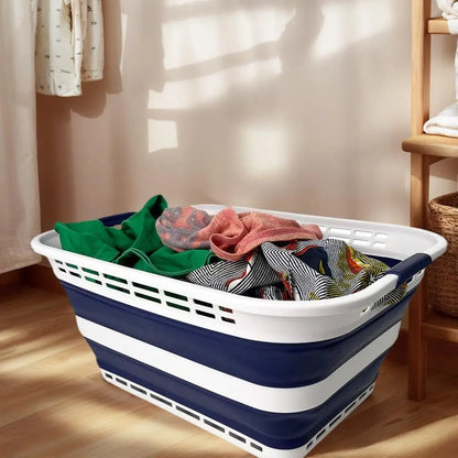 Set of 2,  42L (11 Gallons) Collapsible Plastic Laundry Basket - Foldable Pop Up Storage Container/Organizer