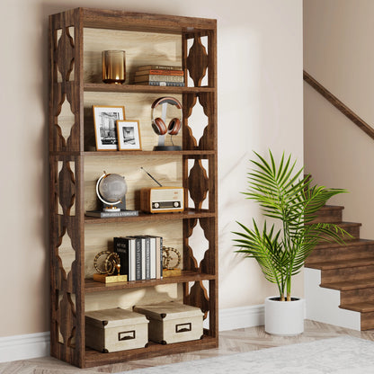 5 Shelf Industrial Display Bookshelf , 71 Inches