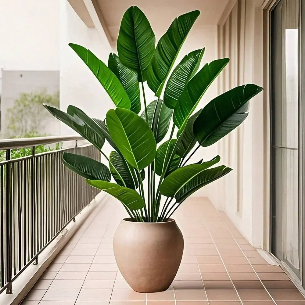 Artificial Large Tropical Plant with 18 Leaves, Faux Banana Plant
