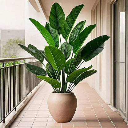 Artificial Large Tropical Plant with 18 Leaves, Faux Banana Plant