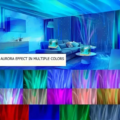 16 Color Remote Control Aurora Night Light & Ocean Wave Projector