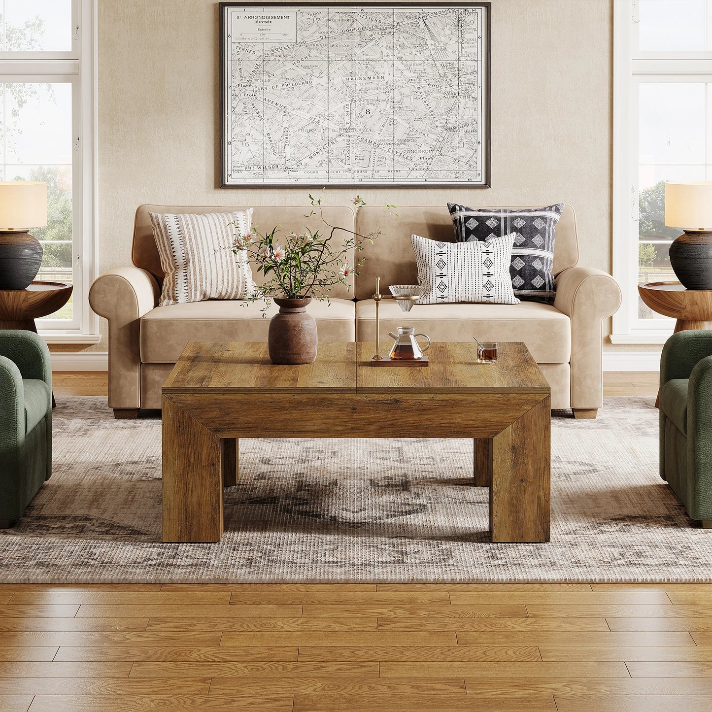 39.4-Inch Square Coffee Table