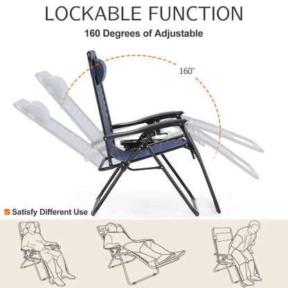 Set of 2 Portable Zero Gravity Lounge Chairs