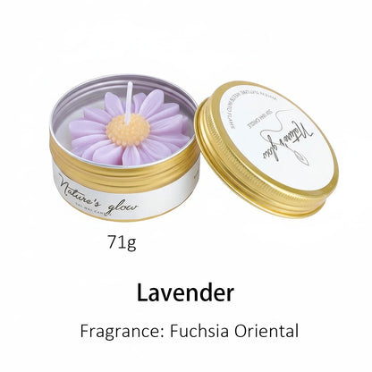 Scented Soy Wax Flower Candle Tin, Smokeless.  1 PC