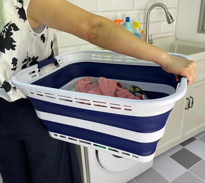 Set of 2,  42L (11 Gallons) Collapsible Plastic Laundry Basket - Foldable Pop Up Storage Container/Organizer