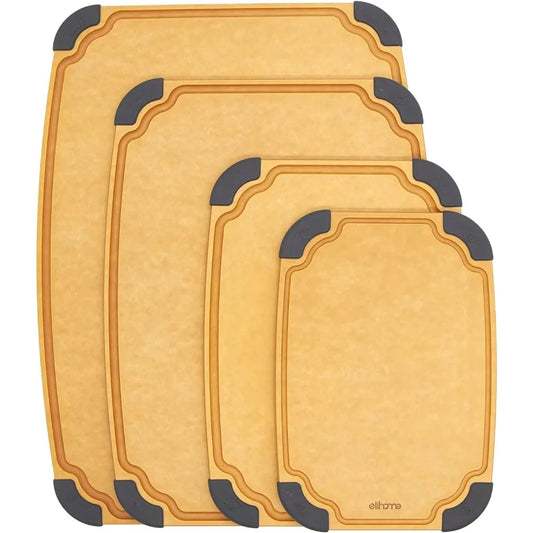4-in-1 Kitchen Cutting Board Set - Dishwasher Safe, Non-Slip, Juice Groove, BPA-Free, Reversible