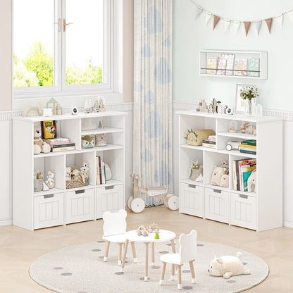 2-Shelf Toy and Book Organizer with 3 Removable Drawers