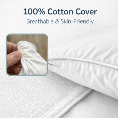 2 pcs / 1 pair 100% cotton goose down feather bed sleeping pillow