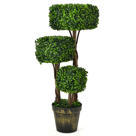 36" Artificial Boxwood Topiary Tree UV for Indoor Outdoor Decor