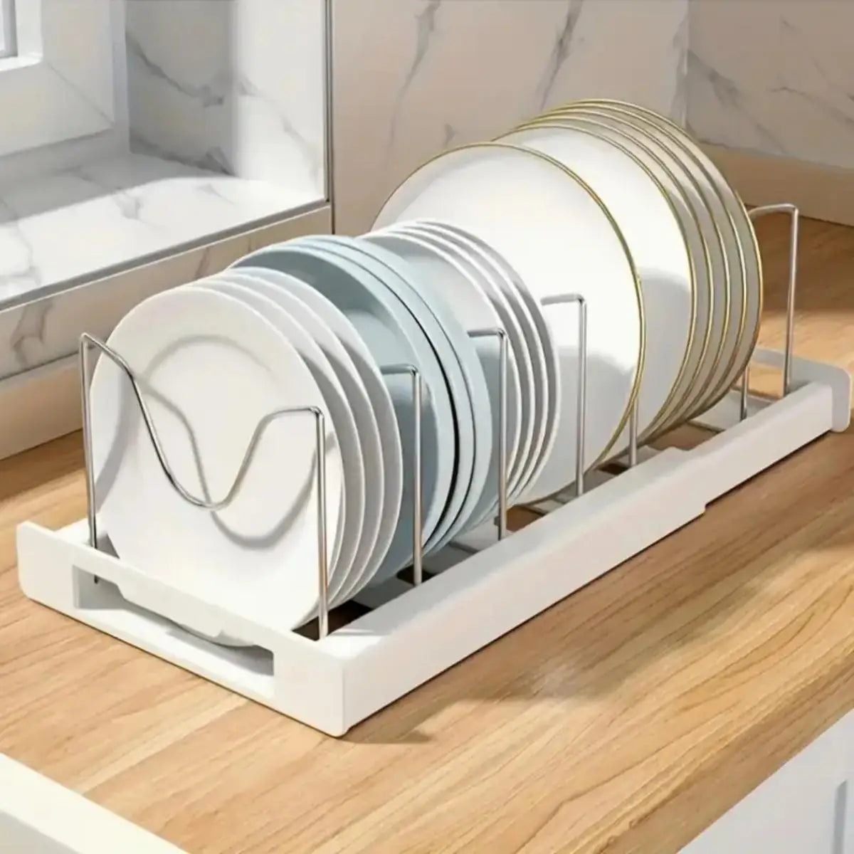 Under Counter Expandable Kitchen Pot & Pan Organizer with 7 Adjustable Dividers