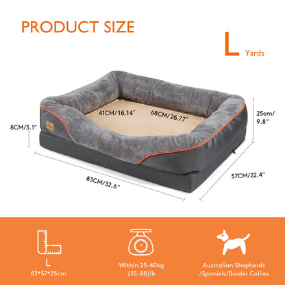 Waterproof Large Dog Bed with Removable and Washable Cover