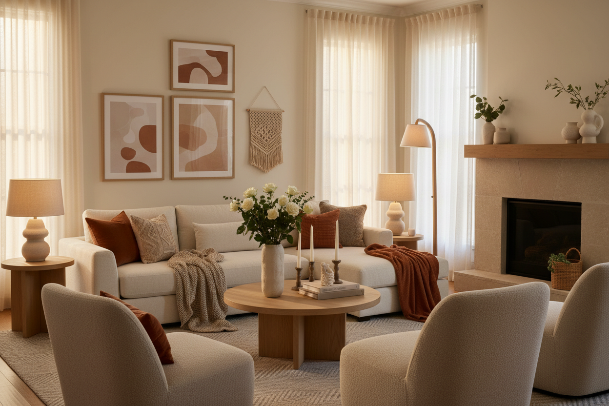 Cozy living room with home decor